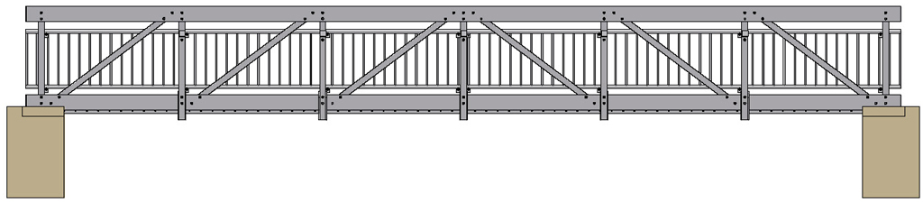 Konstruktionsansicht Aluminiumbrücke